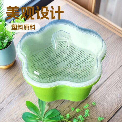 花朵五角盘育苗盘 塑料育苗盘 加密芽菜 育苗种植盘 发豆芽多功能