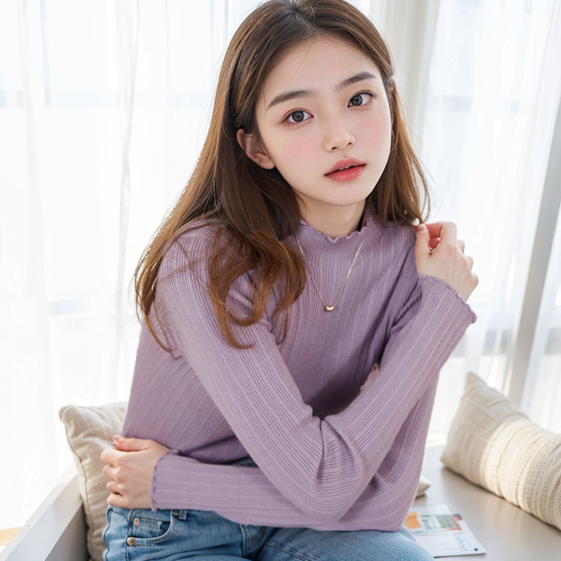 半高领修身显瘦打底针织衫内搭女