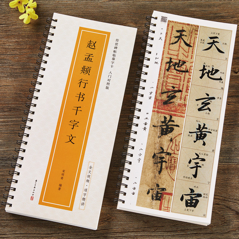 元赵孟頫赵体行书千字文米字格入门对照放大版墨迹本经典碑帖近距离临摹字卡全文视频教程字字解析初学者赵孟俯行书毛笔书法练字帖