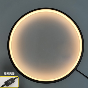 LED圆形背景灯佛龛神像背光灯客厅财神位发光灯圈百搭背景装饰灯