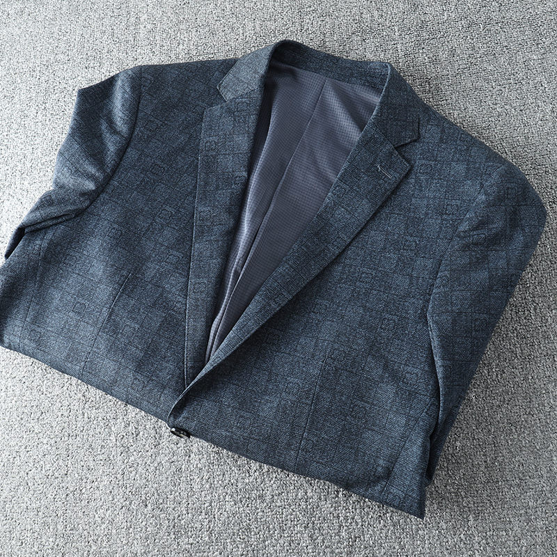 柜千元及の西服!内里爽滑内衬!翻驳领休闲格子西装外套男士春季