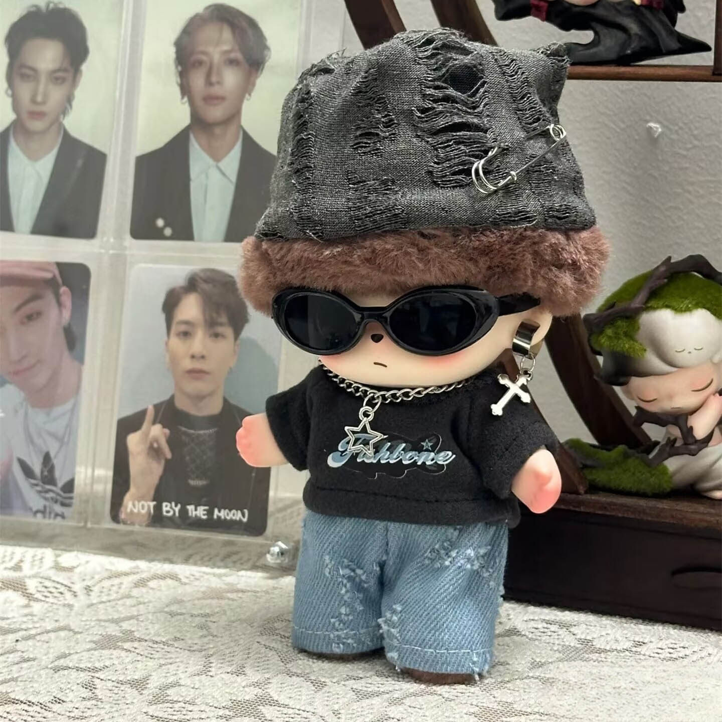 Dimoo奇奇蒂蒂布鲁托搪胶背带裤套装娃衣泡泡玛特迪士尼搪胶娃衣,模玩/动漫/周边/娃圈三坑/桌游,棉花娃娃/毛绒玩具娃衣,淘宝优惠券,粉丝福利购,淘宝优惠卷