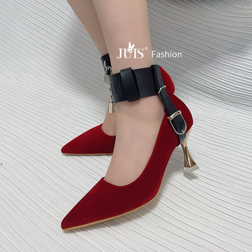 朋克非主流脚环脚链新潮腿环绑鞋女饰品带锁高跟鞋防掉绑带鞋带