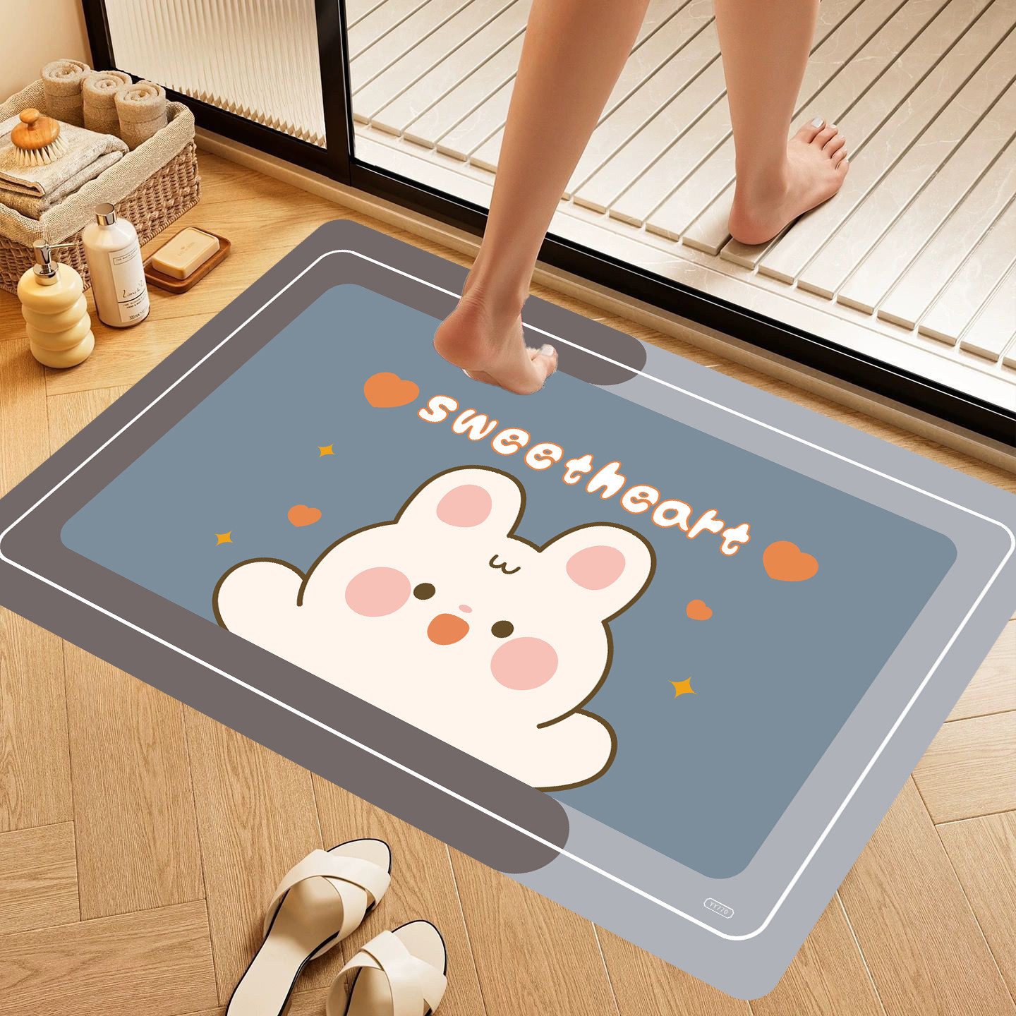 卡通风防滑浴室地垫硅藻泥防滑脚垫门口吸水垫简约耐脏脚垫可定制,居家布艺,家用脚垫,淘宝优惠券,粉丝福利购,淘宝优惠卷