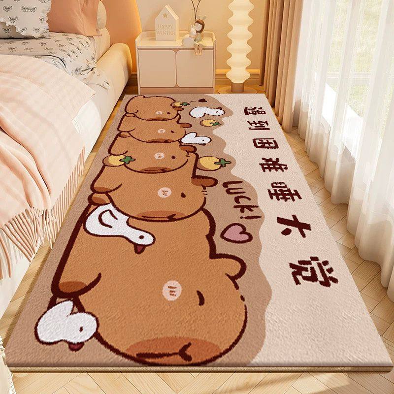 卡通可爱小熊天鹅绒床边毯卧室加绒保暖长条地毯加厚飘窗地垫,居家布艺,床边毯,淘宝优惠券,粉丝福利购,淘宝优惠卷