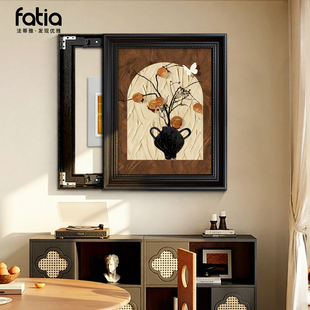 电表箱装饰画2025新款法式中古风竖版配电盒遮挡挂画免打孔高级感