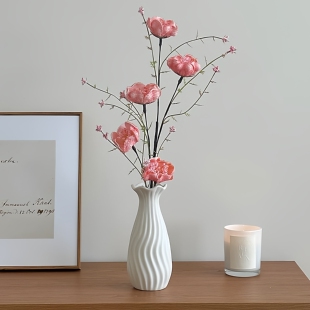 粉蝶花真花客厅插花瓶装饰摆件假花摆设高级感轻奢餐桌ins中古风