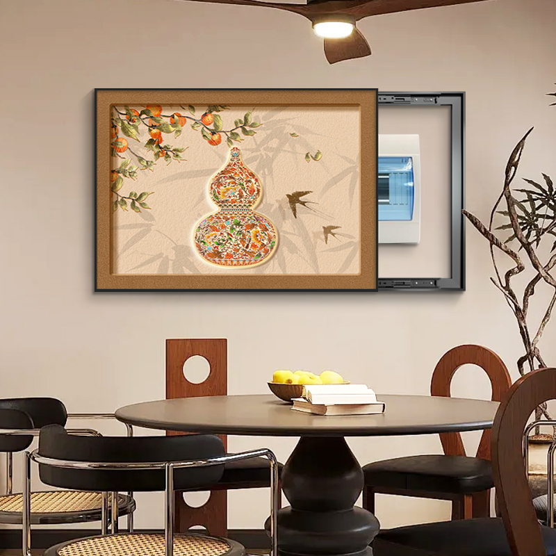 福禄葫芦中古风电表箱装饰