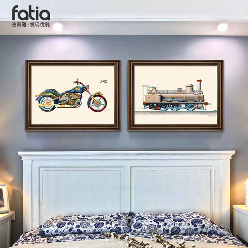 美式儿童房装饰画汽车挂画