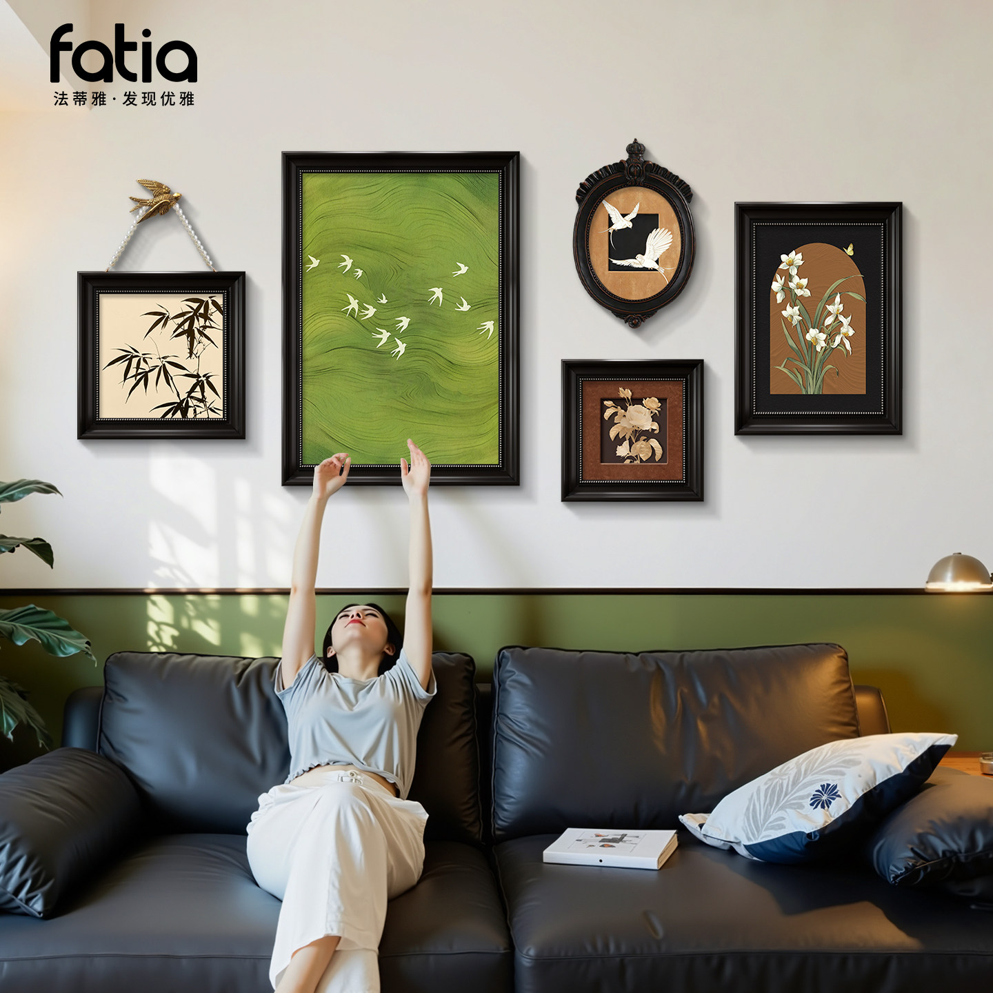 中古风挂画客厅沙发背景墙装饰画法式油画餐厅组合壁画宋式美学,家居饰品,现代装饰画,淘宝优惠券,粉丝福利购,淘宝优惠卷