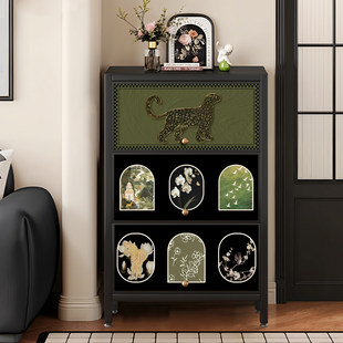 中古风斗柜客厅靠墙沙发边柜铁皮柜玄关柜置物柜餐边收纳柜高级感