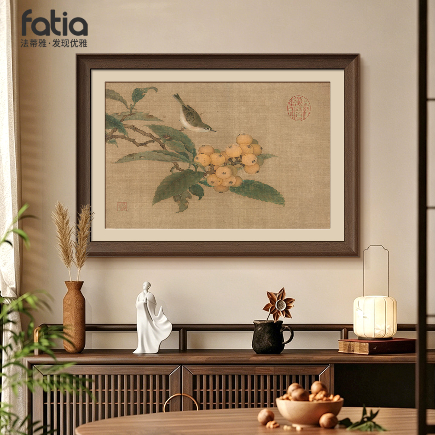 宋氏美学挂画餐厅装饰画中式复古客厅沙发背景餐桌墙面壁画高级感图片
