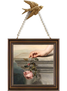 法式复古装饰画古典油画局部欧式餐厅玄关走廊壁画卧室床头挂画