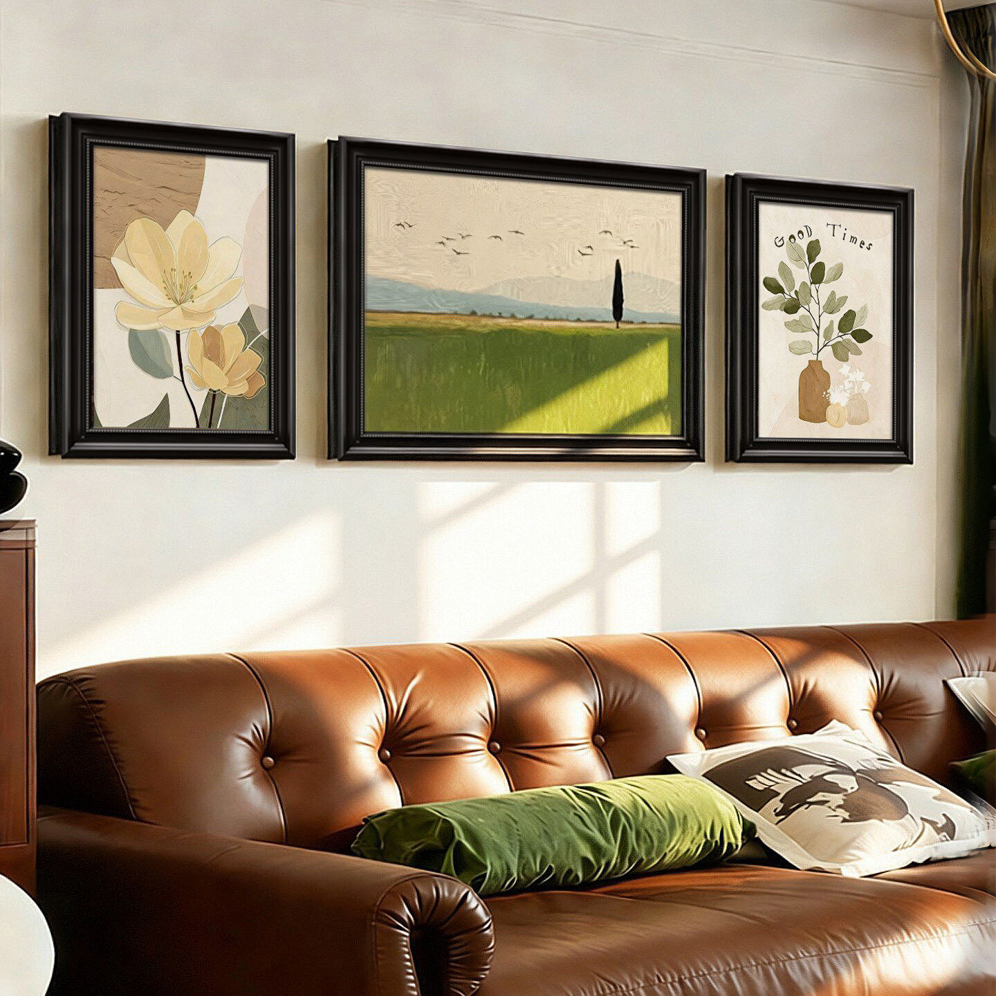 日照金山客厅装饰画寓意好的山水手绘油画沙发背景墙挂画三联壁画,家居饰品,现代装饰画,淘宝优惠券,粉丝福利购,淘宝优惠卷