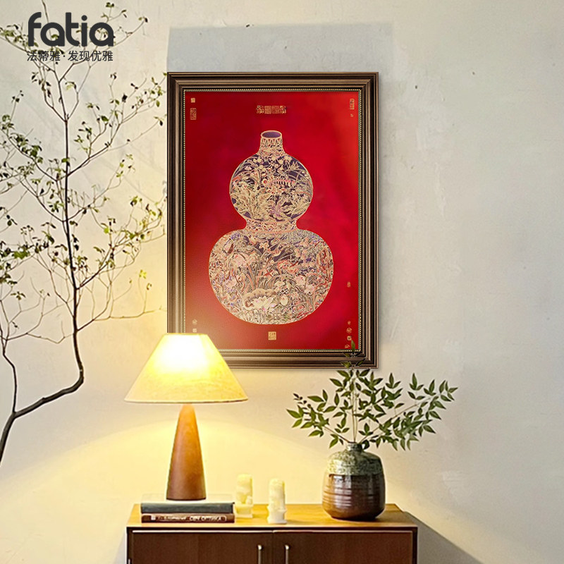 葫芦挂画中古风入户玄关装饰画新中式复古福禄美式餐厅壁画高级感,家居饰品,现代装饰画,淘宝优惠券,粉丝福利购,淘宝优惠卷