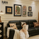 法式 饰画复古油画高档沙发背景墙挂画高级感组合壁画 中古风客厅装