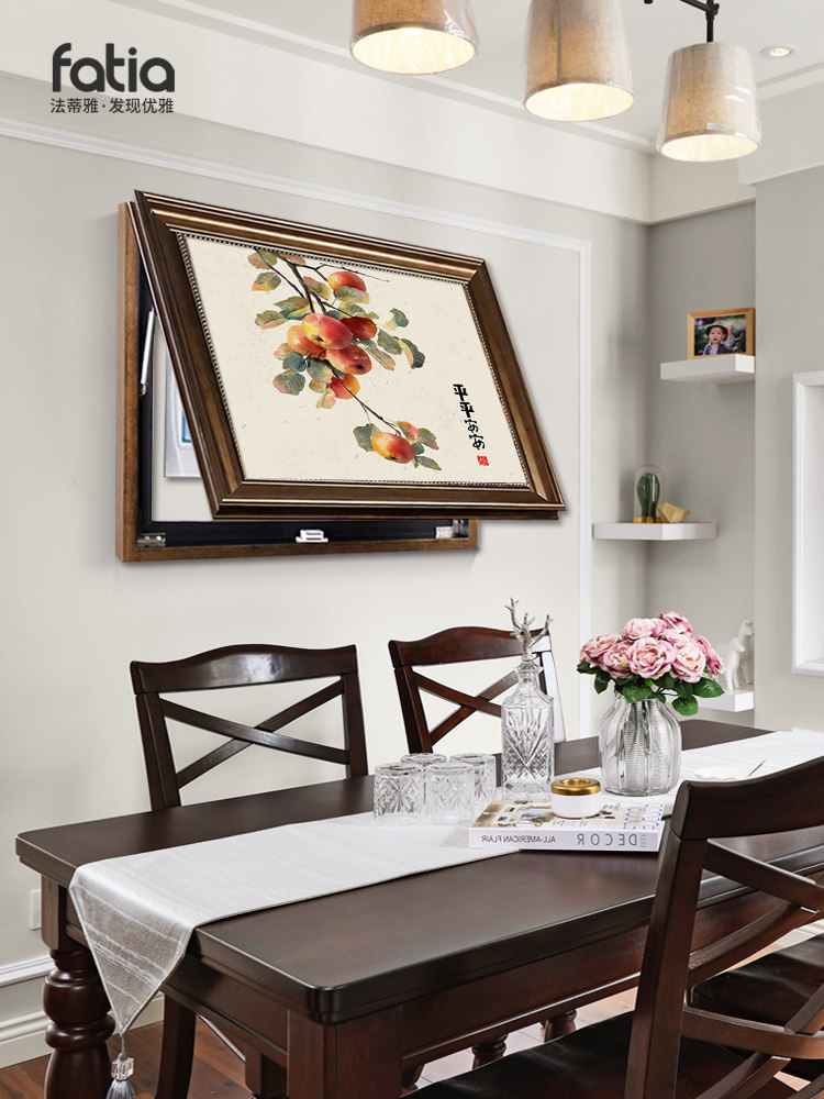 平安新型中国风仪表箱装饰画无冲孔挡配电箱挂画开关箱弱电开关箱