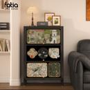 中古风斗柜客厅靠墙沙发边柜卧室置物柜复古柜子铁皮收纳柜床尾柜