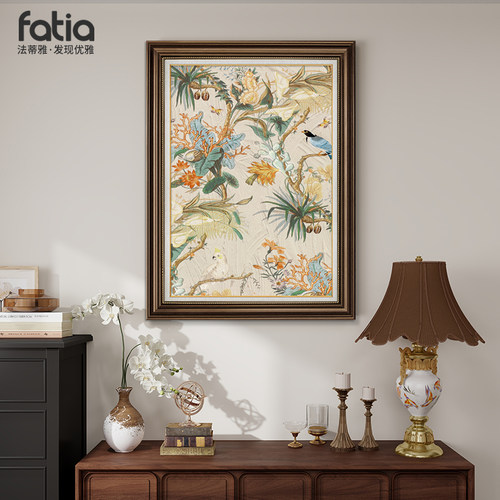 中古风玄关装饰画高级感2025新款