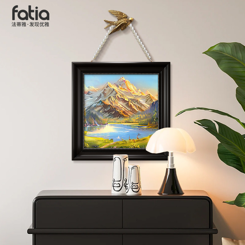 日照金山玄关挂画客厅沙发背景墙装饰画餐厅油画卧室聚宝盆壁画,家居饰品,现代装饰画,淘宝优惠券,粉丝福利购,淘宝优惠卷