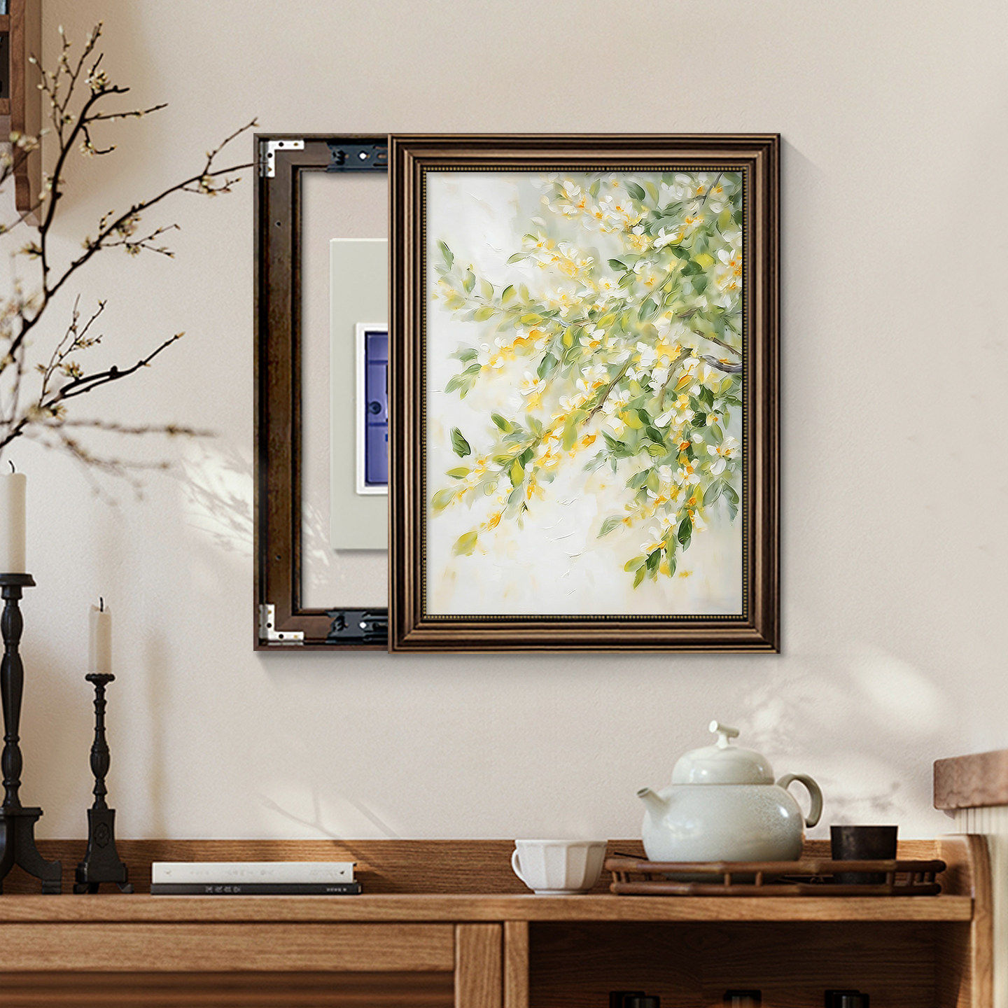 美式电表箱装饰画配电箱遮挡盒挂画餐厅复古油画高级感壁画免打孔,家居饰品,现代装饰画,淘宝优惠券,粉丝福利购,淘宝优惠卷