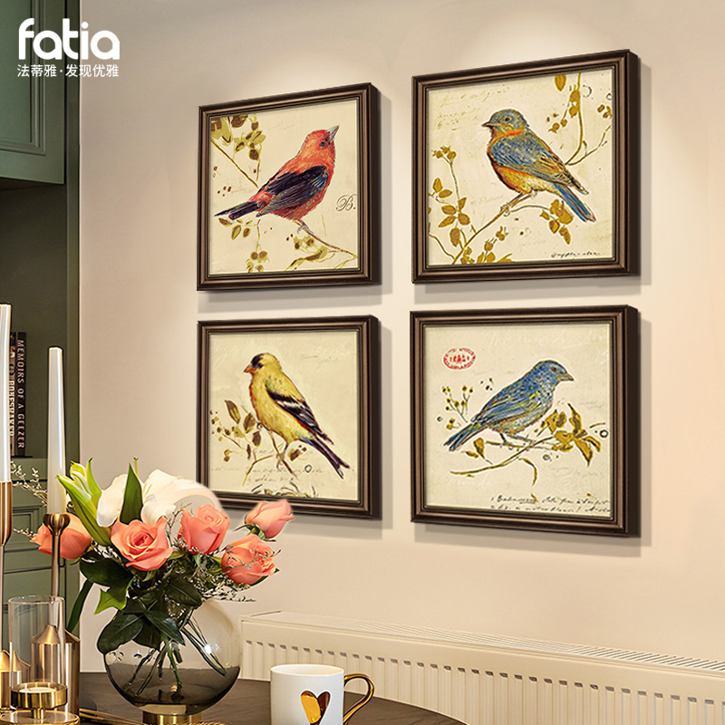 美式复古餐厅装饰画背景墙卧室