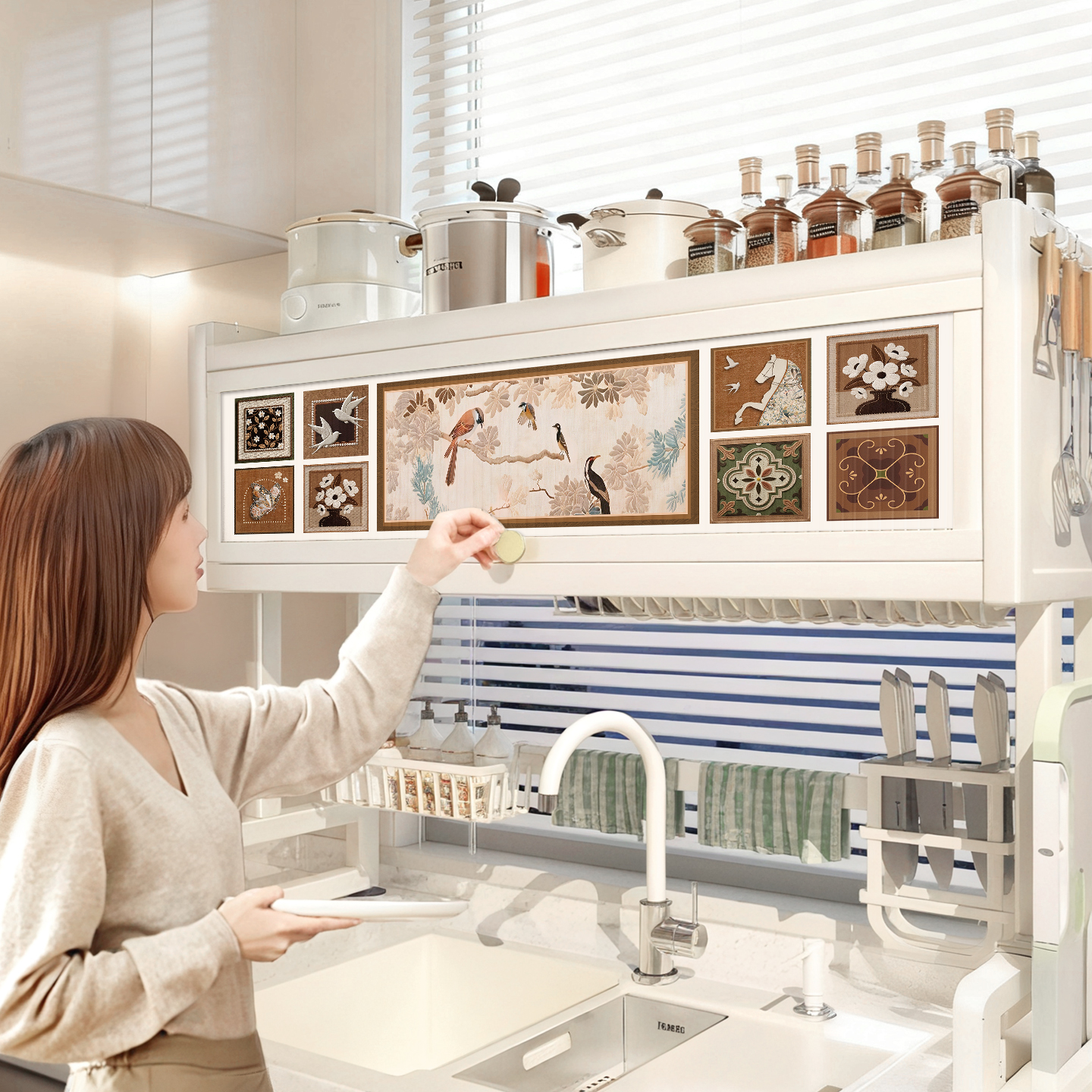 厨房水槽置物架多功能洗碗池上方免打孔沥水碗碟收纳架子家用租房,厨房/烹饪用具,水槽置物架,淘宝优惠券,粉丝福利购,淘宝优惠卷