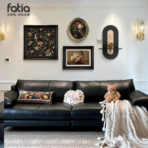 砂岩水培植物+中古风装饰画