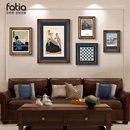 客厅沙发背景墙装 美式 饰画小众艺术组合挂画复古油画法式 高档壁画