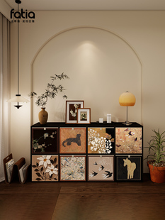 卡莱克格子柜钢制书架杂物柜落地一体置物架书柜储物收纳架斗柜