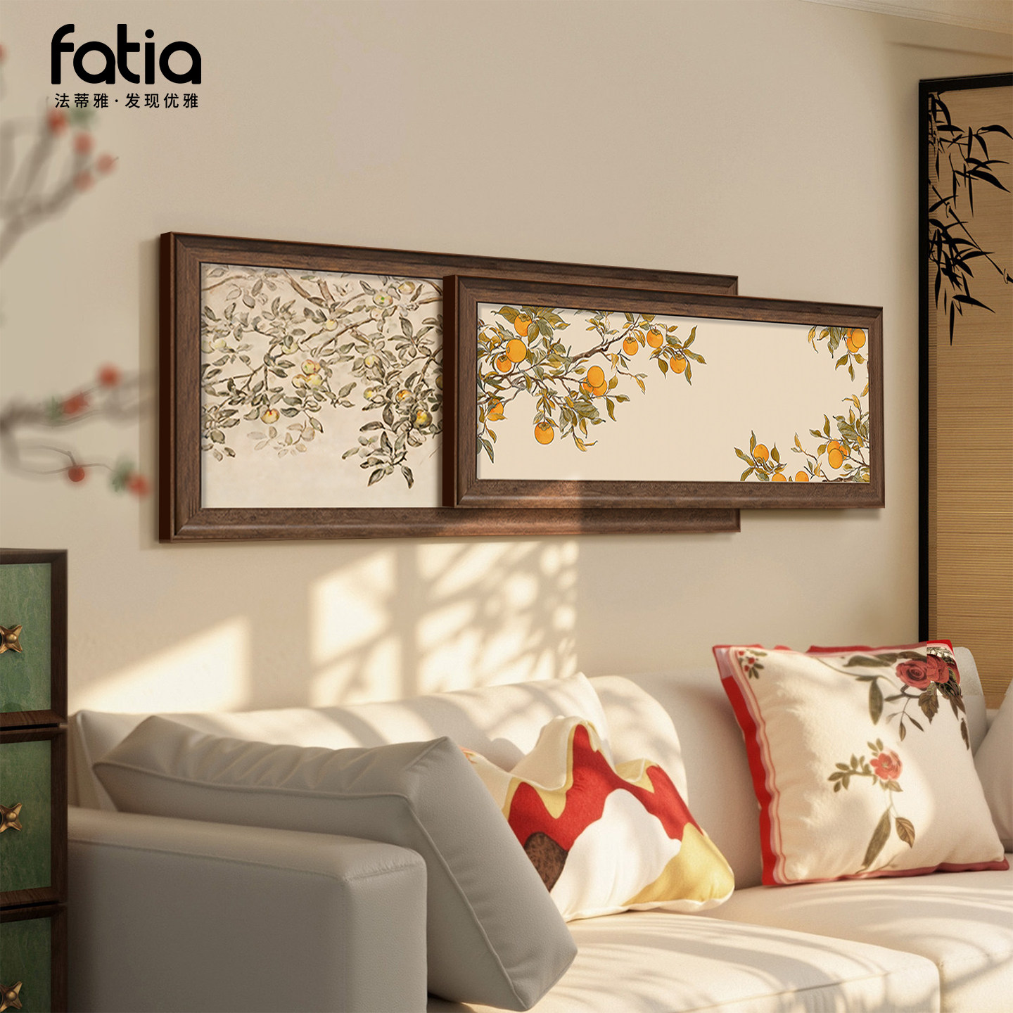 法式中古风客厅挂画柿柿如意沙发背景墙装饰画复古油画高级感壁画,家居饰品,现代装饰画,淘宝优惠券,粉丝福利购,淘宝优惠卷