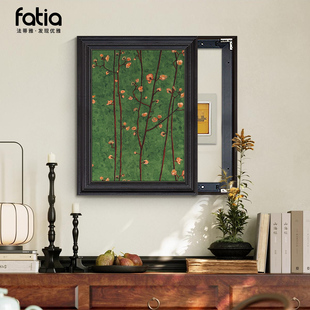 电表箱装饰画2025新款法式中古风配电盒遮挡挂画免打孔高级感竖版