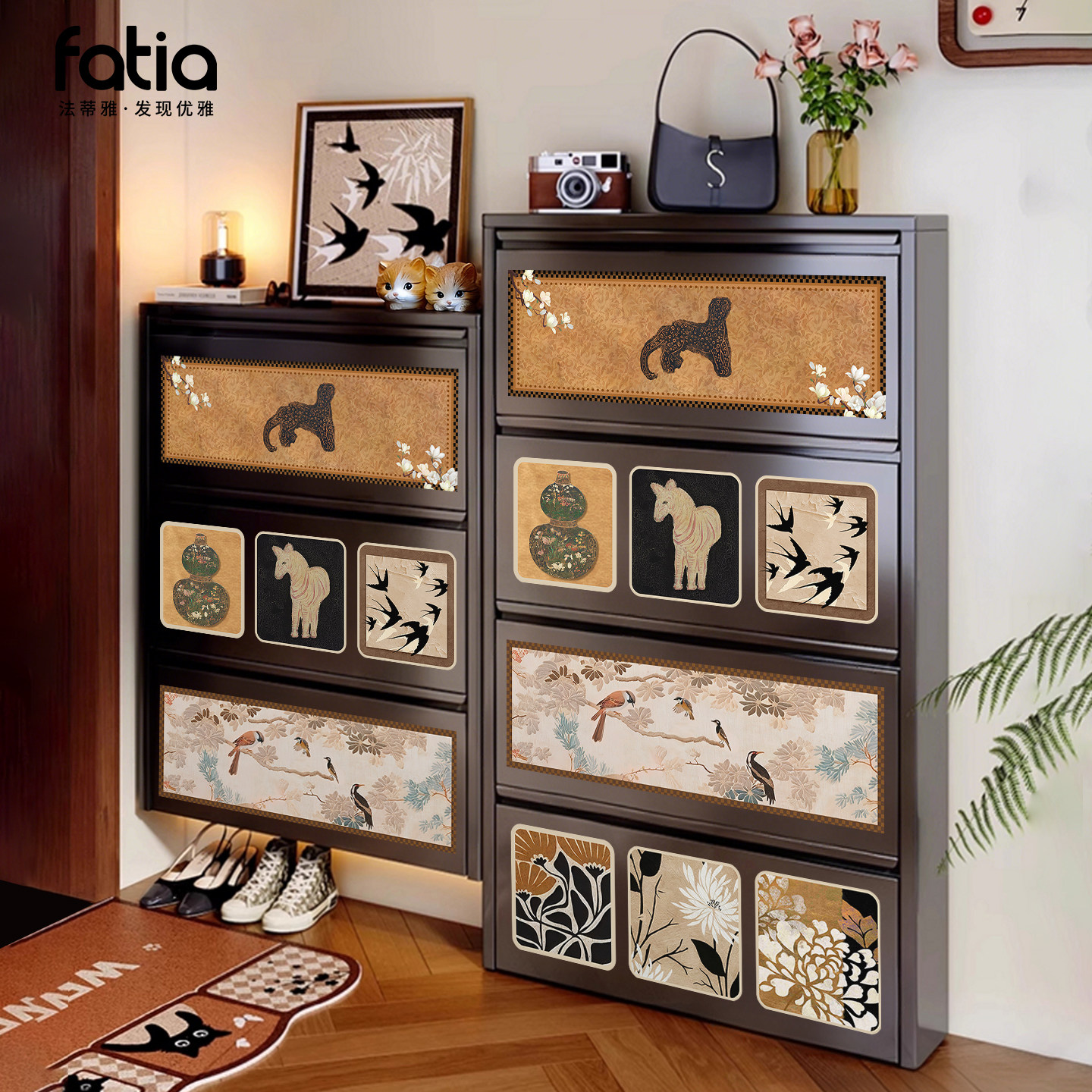 中古风超薄鞋柜家用门口入户门极窄一体靠墙玄关钢制收纳柜置物柜,住宅家具,鞋柜,淘宝优惠券,粉丝福利购,淘宝优惠卷