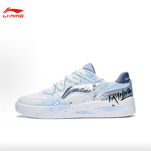 定制球鞋李宁板鞋元宝高街墨染手绘涂鸦街头嘻哈学院风潮流男款