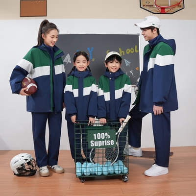 江西省九江市共青城中小学生统一校服冲锋衣三件套秋冬装班服套装