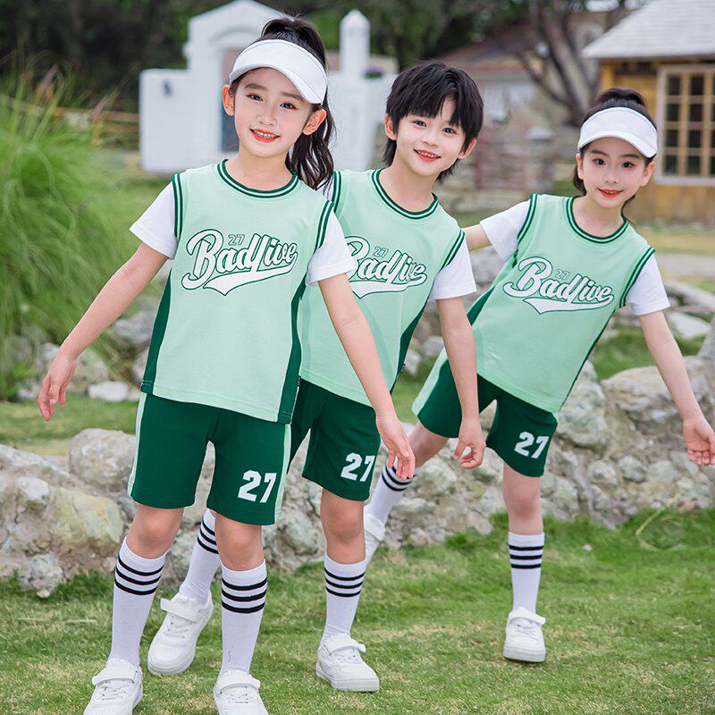学院风班服春秋三件套拍照亲子装连衣裙运动短裤老师毕业班天蓝