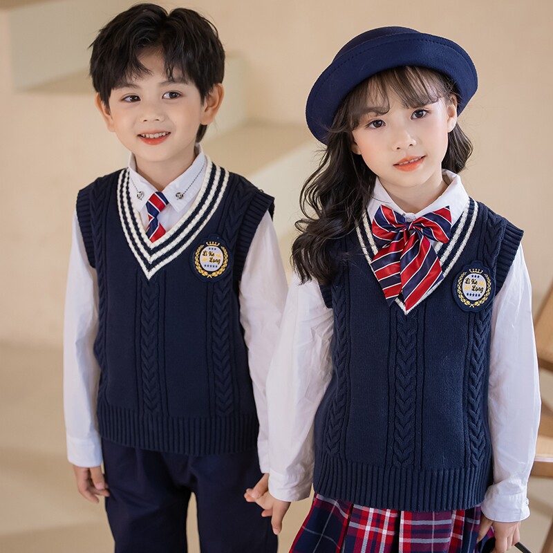 小学生校服秋冬套装冲锋衣三件套运动服英伦风班服幼儿园园服春秋