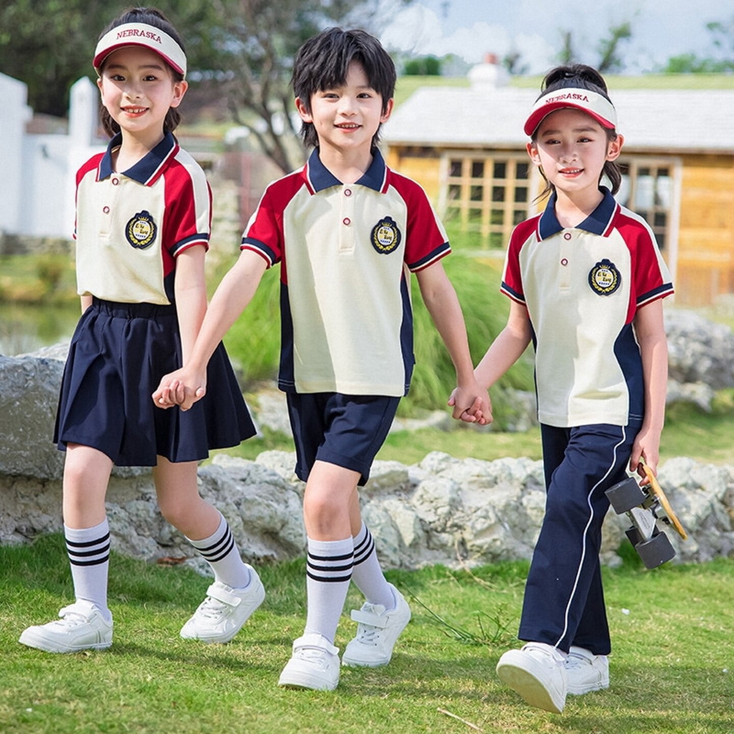 幼儿园班服裤子两件套短袖毕业班纯棉入园照诗歌年级小学生春秋款