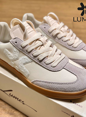 LUMES&YHGM经典复古德训鞋女士2026新款百搭软底真皮拼接休闲鞋男