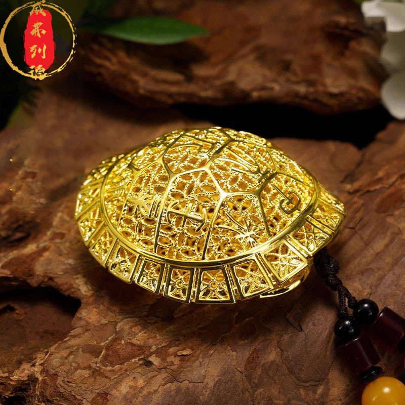 威弗列德中式复古装饰品车挂收藏送礼《花丝富甲天下》铜制品摆件