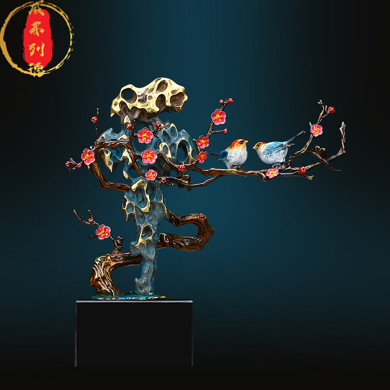 威弗列德新中式玄关家居装饰品开业乔迁礼品全铜兰花梅兰竹菊摆件