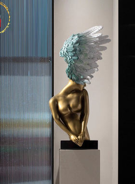 创意艺术样板间酒店大堂人物雕塑