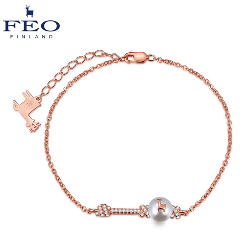 feo芬兰小鹿925银镶钻开运手链