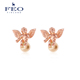 FEO幸运天使珍珠耳钉 耳环欧美饰品百搭造型女耳饰送女友礼物日常