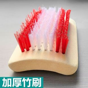 硬毛刷超硬耐用天然竹制鞋刷子硬毛洗鞋刷地毯刷家用洗衣刷长柄刷