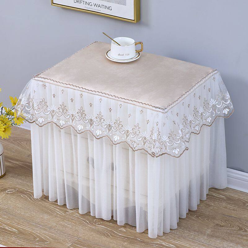 打印机防尘罩床头柜防尘罩打印机盖巾布艺蕾丝桌布长方形正方形台