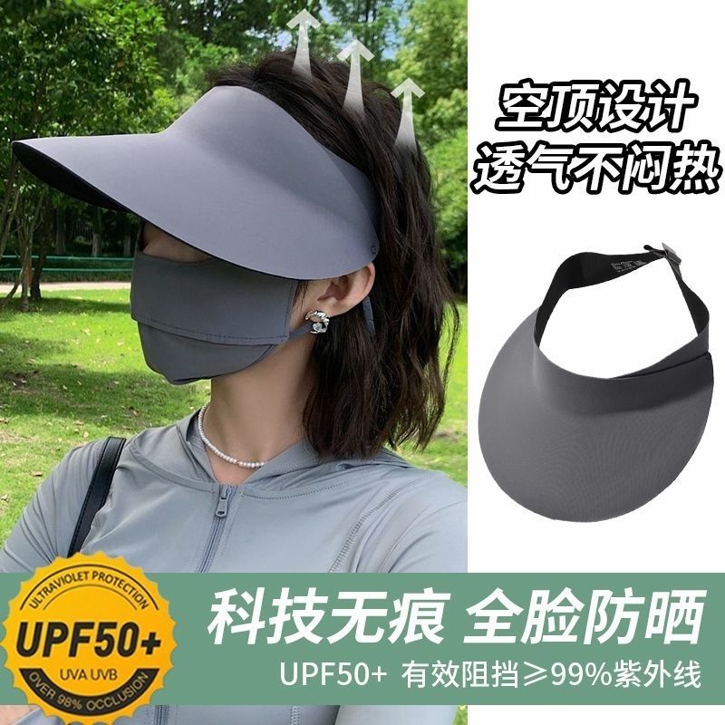 漏顶遮阳帽夏季全脸防晒U