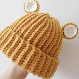 钩帽子的专用线宝宝帽子diy手工材料包自制儿童小熊针织专用不起