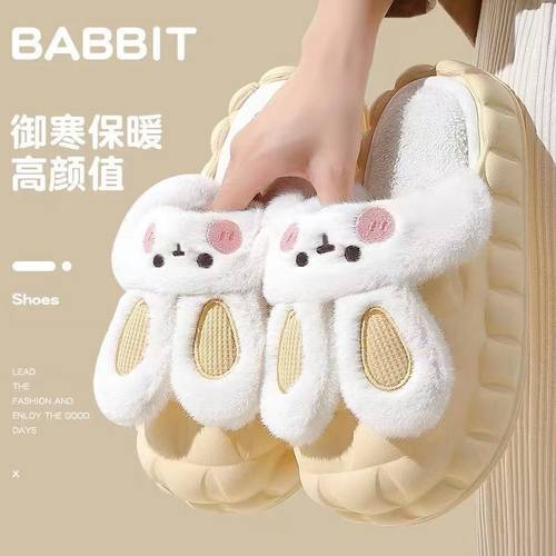 可拆卸内胆棉拖鞋新款ins棉拖鞋女保暖可拆洗冬季厚底家居防水防