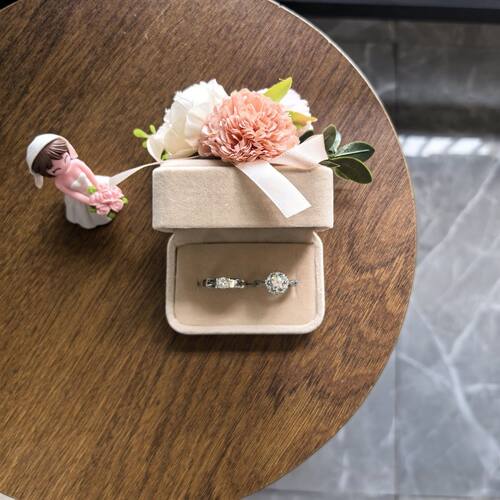 戒指盒婚礼一对仿真钻戒